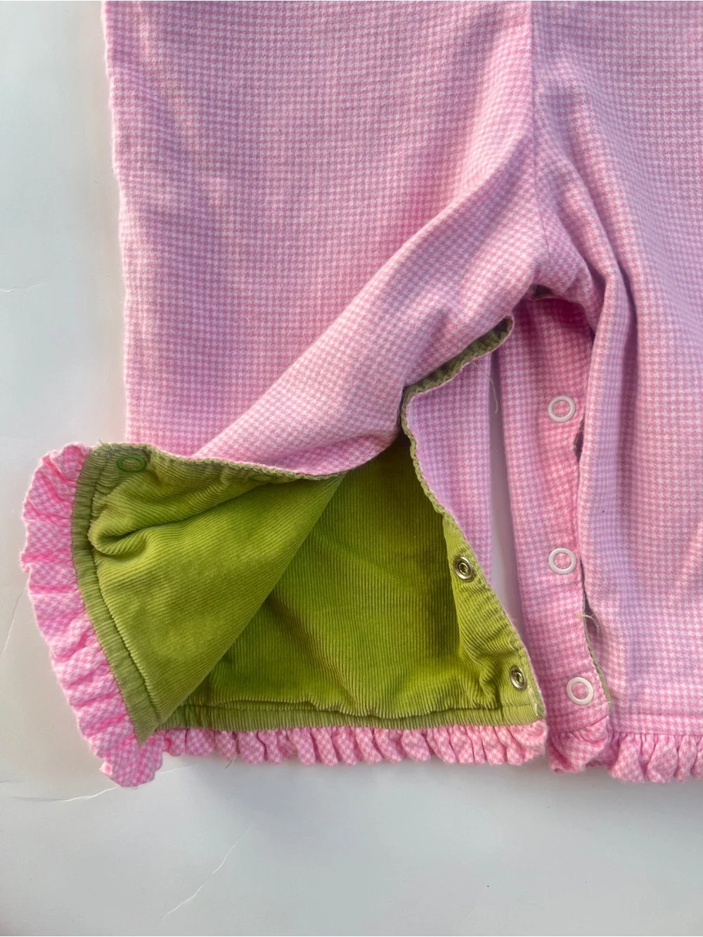 Peaches ’n Cream Girls 12M Birthday Outfit Pink Gingham Cake Romper Vintage